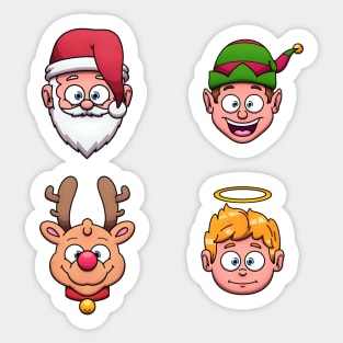 Cute Christmas Faces Sticker